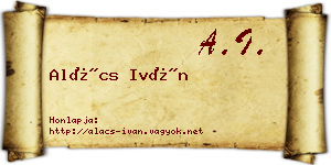 Alács Iván névjegykártya